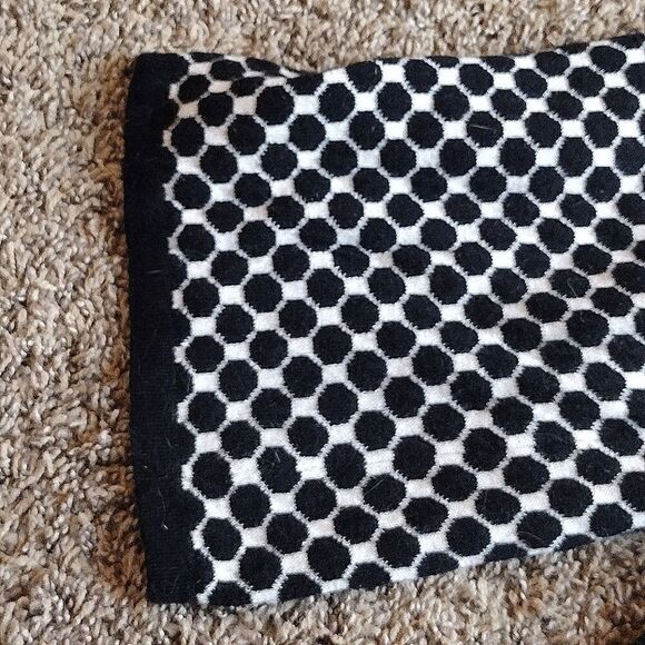 Chico's Women's Size 2 Polka Dot Button up Cardigan Top Black and White Coverup - Picture 14 of 16